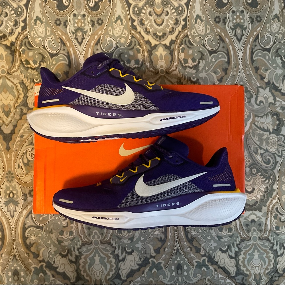 Mint Nike Air Zoom Pegasus 41 LSU Tigers Running Shoes Mens Sz 6.5 Worn 1x - Picture 10 of 14